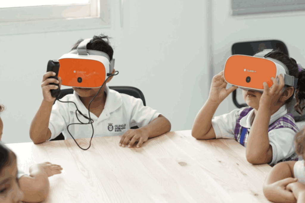 students enjoying the VR devices