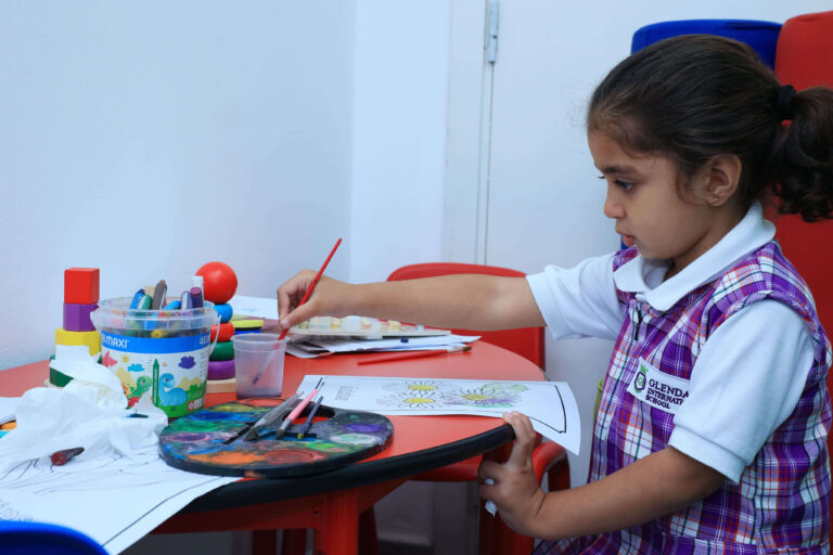 little girl painting