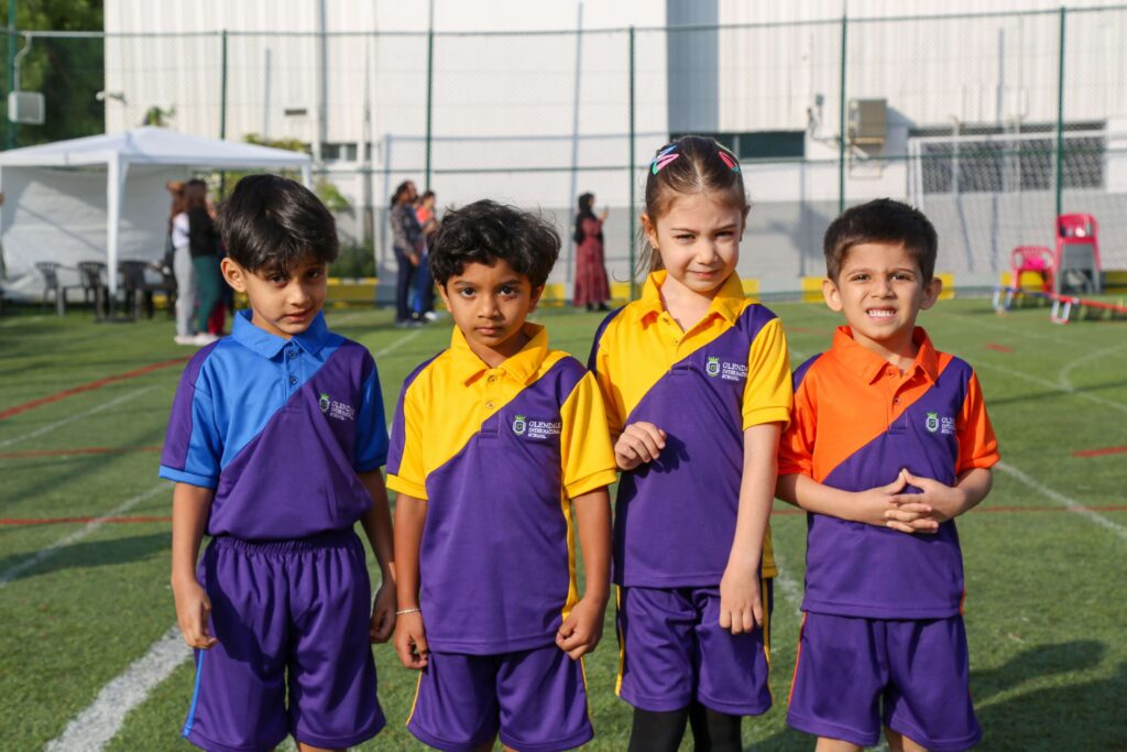 little students getting ready to play soccer