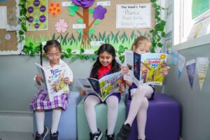 Group of students reading