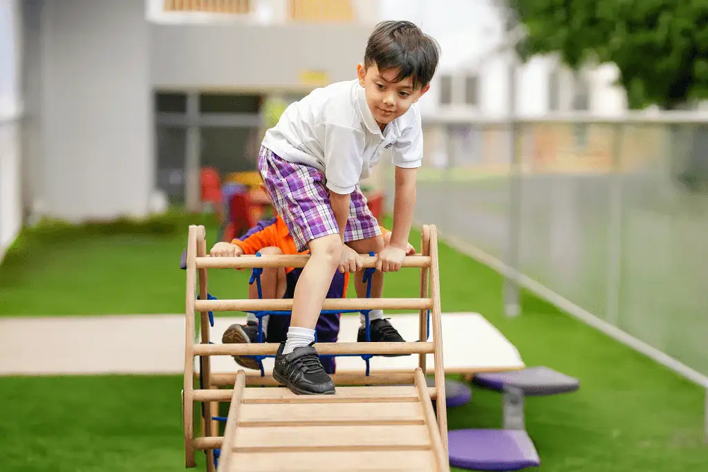 Primary stage student playing